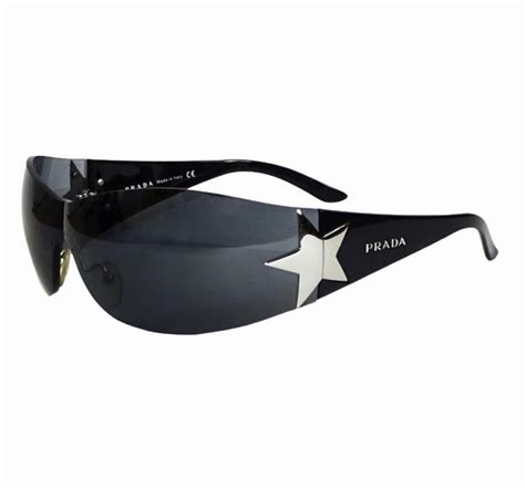 vintage y2k prada shield sunglasses with star